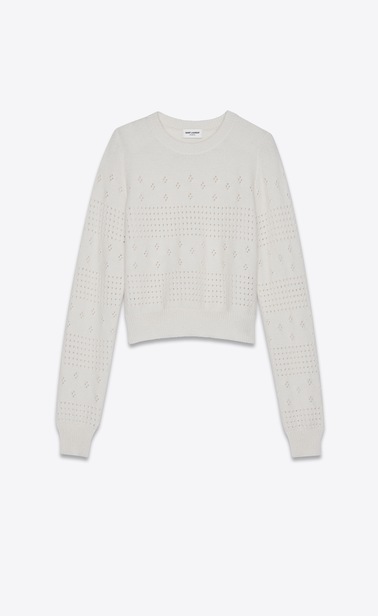 Cropped fisherman’s rib sweater
